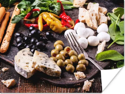 Produktbild von MuchoWow® Poster Lebensmittel - Käse - Paprika 160x120 cm - Foto Plakat