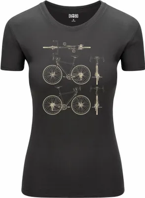 Produktbild von Diarbo Damen T-Shirt mit Blaupausen Druck Fahrrad-Blaupausen Dunkelgrau Gr.XXL