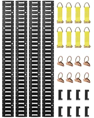 Image de VEVOR Rail d'arrimage Rail Airlin 30 pcs. Rail de transport Rail d'ancrage Noir
