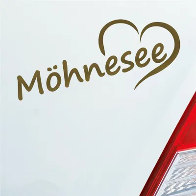 Produktbild von Auto Aufkleber Möhnesee Sauerland HSK Soest Herz Stadt Liebe Love 20x8 cm Gold Sticker Heckscheibenaufkleber