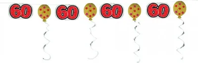 Produktbild von Creative Converting Girlande zum 60. Geburtstag, aus Folie, ca. 3 m