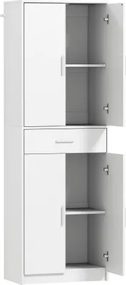 Produktbild von Küchenschrank, 3-stufig verstellbare Regale, Spanplatten, MDF, viel Stauraum, Weiß