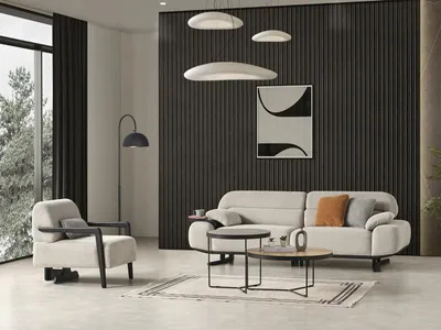 Produktbild von Moderne Sofa Komplett 3+1 Sitzer Wohnzimmer Sessel mit Dreisitzer Sofa Couch