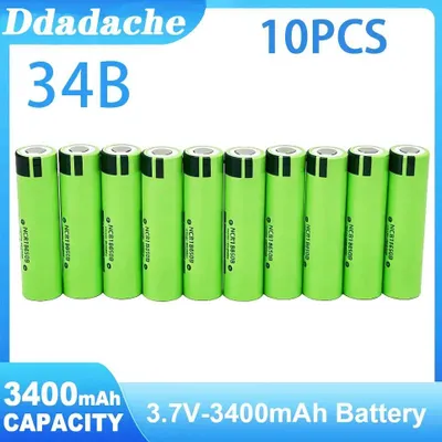 Immagine prodotto di Batteria ricaricabile agli ioni di litio 18650 - 34B - 3400 mAh - 3,7 V - Confezione da 10