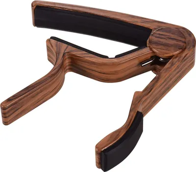 Obrázok produktu pre Gitarový kapodastr s 3-dielnym dreveným trsátkom, hliníková zliatina, kapodastr, príslušenstvo pre elektrickú gitaru (Sapele)
