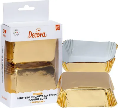 Produktbild von Decora 0339890, Kuchenform, Rechteckig, 220 °C, Gold, Papier, 80 mm