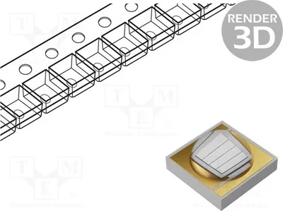 Obrázek produktu pro 1× LED 500 mA 3535 2,8 W 120° λd: 400–410 nm UV-A 3,4×3,4×1,9 mm HL-C3535F10V405-D1-L