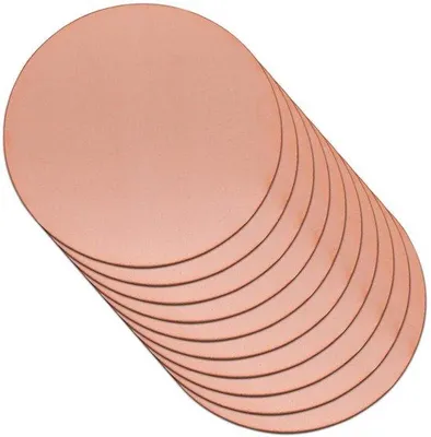 Obrázok produktu pre Medený disk – 99,9 % čistá meď – priemer 30 mm – 10 kusov – disk pre hobby projekty