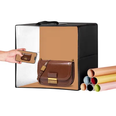 Obrázek produktu pro Světelný box VEVOR pro fotografické studio, 12 x 12 palců, 3000-5600 K, nastavitelné 3 teploty barev, profesionální fotografický stan se 120 LED diodami, 6 oboustranných barevných pozadí, vysoký CRI ≥ 95