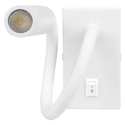Obrázek produktu pro LED světlo na čtení MasterLED - 3W - neutrální bílá 4000K - flexibilní a otočné - bílý hliník - ideální do ložnice a kanceláře