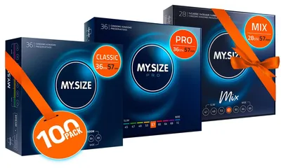 Produktbild von MY.SIZE 100 Kondome 57 mm Megaset Classic + Mix + Pro | Größe 4 | 100 Stück Sparpackung | Premium Kondom extra dünn | gefühlsecht hauchzart | dünne Wandstärke