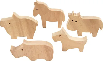Produktbild von Creativ Company Holztiere Bauernhof Set - Bastelspielzeug 10 Stück