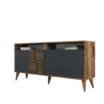Obrázek produktu pro Skye Decor, Milan 160 - ořech, antracit, skříně do obývacího pokoje, ořech, 160 x 78 x 35 cm