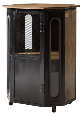 Produktbild von MASSIVMOEBEL24.DE Vitrine Mango 76x60x120 braun lackiert RAILWAY #430