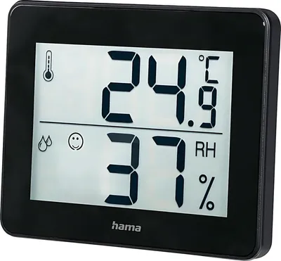Obrázek produktu pro Hama TH-130, Černá, Kvalita ovzduší, Vnitřní vlhkoměr, Vnitřní teploměr, Vlhkoměr, Teploměr, Vlhkoměr, Teploměr, 0 - 50 °C, 32 - 122 °F