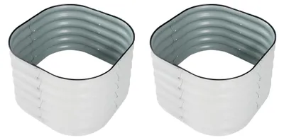 Produktbild von 2 Stück Rundes Hochbeet aus Metall, Pflanzkasten mit offenem Boden für den Außenbereich (60 * 60 * 43 cm)