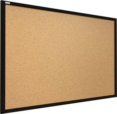 Immagine prodotto di Lavagna in Sughero con Cornice Nero in Legno 90x60cm, Bacheca Sughero per Puntine Spille Memoboard