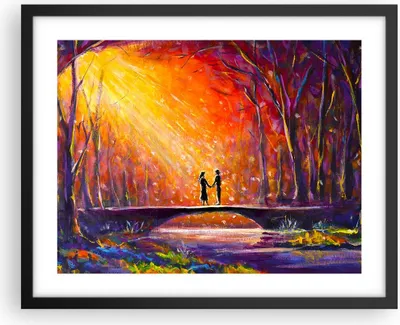 Produktbild von Gerahmtes Poster - Schwarzer Rahmen - Wald Baum Natur - 50x40 cm - Wand Bild - Wanddeko - Wandbilder - Kunstposter - Wandposter - Bilderrahmen - Bilder - Kunstdruck - Wandbild - P2BAA50x40-3965