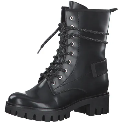 Image de Tamaris Femmes Bottines à lacets Plateforme 1-25218-25, Taille:37 EU, Couleur:Noir