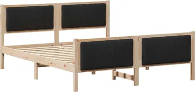 Produktbild von vidaXL Bettgestell Braun und Schwarz 150 x 200 cm Massivholz Kiefer
