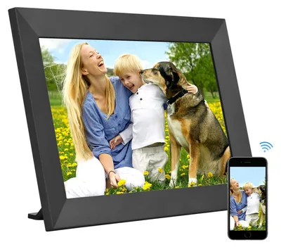 Obrázek produktu pro Andoer 10,1" Smart WiFi Photo Frame Digitální fotorámeček HD IPS dotykový displej 1280*800 Foto 1080P Video 16GB paměť Podporuje automatické otáčení Sdílení fotografií přes APP