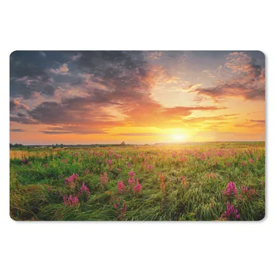 Produktbild von MuchoWow® Mauspad Mousepad Blumen - Sonnenuntergang - Frühling 27x18 cm - Mousepads - Maus Mat - Pad - Mausunterlage - Büroartikel - Desk Matten