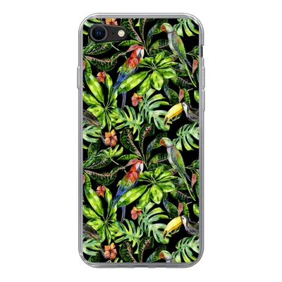 Produktbild von MuchoWow® Handyhülle Schutzhülle Hülle für iPhone 7 Vögel - Tropisch - Muster Silikon Softcase Handy Hülle - Kartenhalter