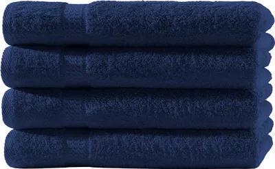 Produktbild von 4er Set Frottee Gästetücher Elegance 30x50 cm 100% Baumwolle 500 gsm Gästetuch navyblau