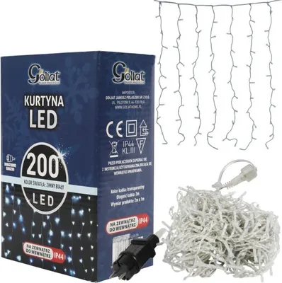 Zdjęcie produktu dla KURTYNA 200 LED ZASŁONA ŚWIETLNA LAMPKI ŚWIĘTA LAMPKA ŚWIĄTECZNA  2 x 1 m