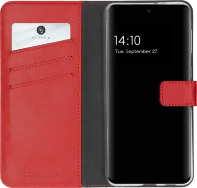Zdjęcie produktu dla Selencia Etui z prawdziwej skóry dla Samsung Galaxy A32 (4G) - Czerwony