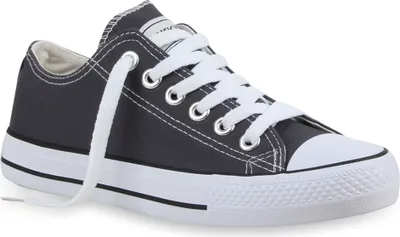 Produktbild von Mytrendshoe Damen Sneakers Sportschuhe Schnürer Schuhe 94237, Farbe: Dunkelgrau Lucky, Größe: 36