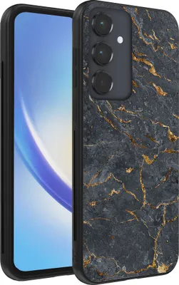 Produktbild von Smartphonica Handyhülle für Samsung Galaxy A34 5G mit Marmordruck - TPU-Hülle mit Marmor-Design - Gold Grau