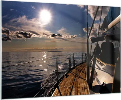Produktbild von Bilder auf glas - Kroatien Yacht Segeln Segelboot - 100x70cm - Glasbilder - Wandbilder - Kunstdruck - zum Aufhängen bereit - Wanddekoration aus Glas - Glas Bilder - Wandbild auf Glas - GAA100x70-0426