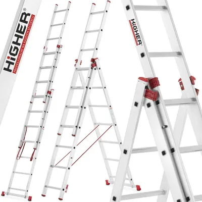 Zdjęcie produktu dla Drabina aluminiowa wielofunkcyjna HIGHER uniwersalna 3x7 PRO 150kg
