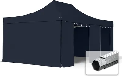 Produktbild von TOOLPORT 4x6m Aluminium Faltpavillon, inkl. 4 Seitenteile, schwarz