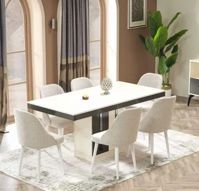 Obrázek produktu pro jídelna kompletní jídelní stůl 6x židle designová sada nábytku