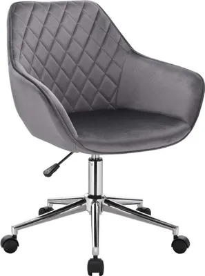 Produktbild von Arbeitsstuhl – Dunkelgrau – Samt – Ergonomisch – Mit Armlehnen – Höhenverstellbar – Drehbar – Bürohocker