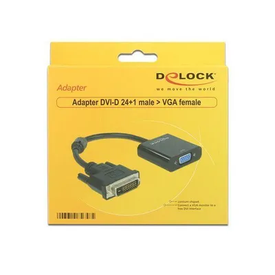 Produktbild von Delock - Videokonverter - Lontium LT8511 - DVI - VGA - Schwarz - retail