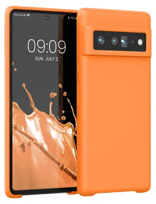Produktbild von kwmobile Handyhülle für Google Pixel 6 Pro Hülle - Case Silikon - Kabelloses Laden - Schutzhülle Cover in Fruity Orange