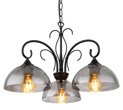 Produktbild von Pendellampe, Metall, Schwarz-matt, Rauchglas, D 56 cm