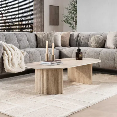 Produktbild von ROMANO Arch Couchtisch 135cm / 3D Keramik travertin