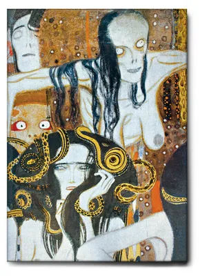 Produktbild von Giallobus - Der Gorgon - Gustav Klimt - 70L x 100W cm - Bild - Leinwand mit Standardrahmen