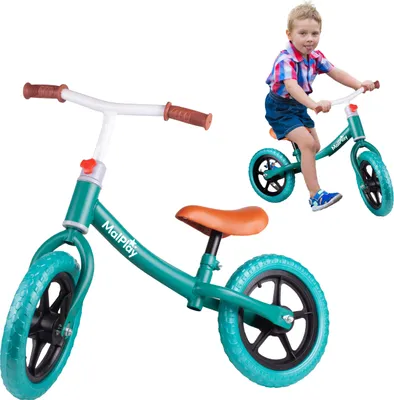 Produktbild von Malplay Laufrad Grün | Mit Verstellbarem Sitz Und Lenker | Mit 12-Zoll Eva-Rädern | Bis 35 Kg | Für Kinder Ab 2 Jahren