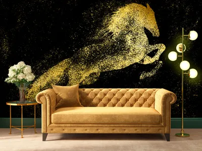 Produktbild von Vlies Fototapete Pferd Abstract Tiere Punkte wie gemalt 400x280 cm – Moderne Vliestapete, Tapete für Wohnzimmer, Wanddeko, Flur g-C-10111-a-b