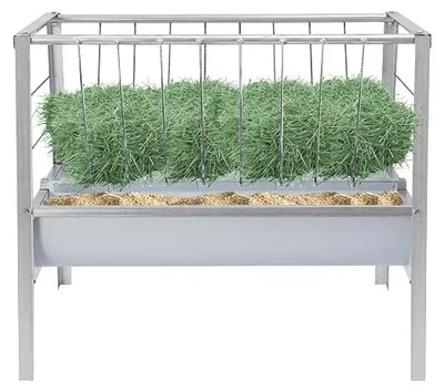 Produktbild von Heuraufe für Vieh Futterraufe Futterspender Heutränke, Großes Heuraufe für Ziegen, 2-in-1-Futtertrog für Getreide & Heu, Heuraufe Futterspender für Schafe Ziegen Pferde Vieh, 100 x 66 x 85 CM