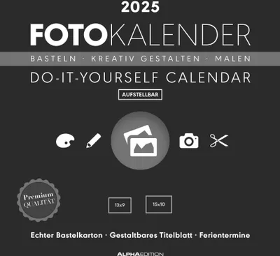 Produktbild von Foto-Bastelkalender schwarz 2025 - Do it yourself calendar 1