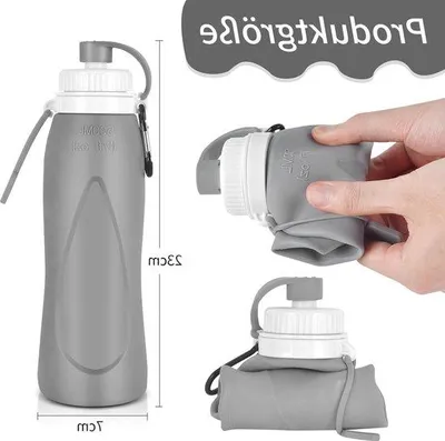 Produktbild von Faltbare Trinkflasche 500ml 4er Set grau Outdoor Fitness