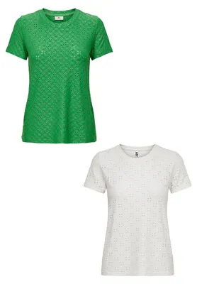 Produktbild von JDY T-Shirt 2er-Set Kurzarm Rundhalsausschnitt Zeitloser Look Größe: XS