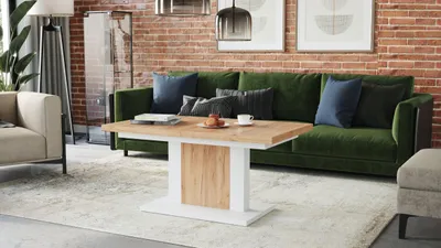 Produktbild von Design Couchtisch Tisch Orion stufenlos höhenverstellbar ausziehbar 120 bis 180cm Esstisch