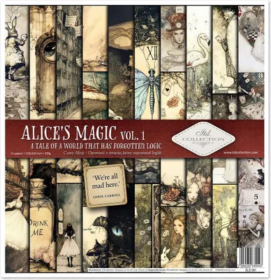 Obrázok produktu pre ITD COLLECTION Setz 11Stk 30x30cm Scrapbooking Papier - Alice's Magic 1